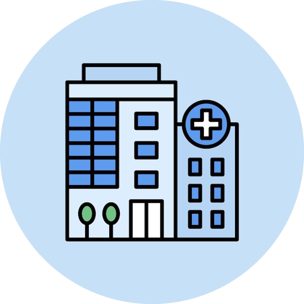 Hospital Flat Illustration