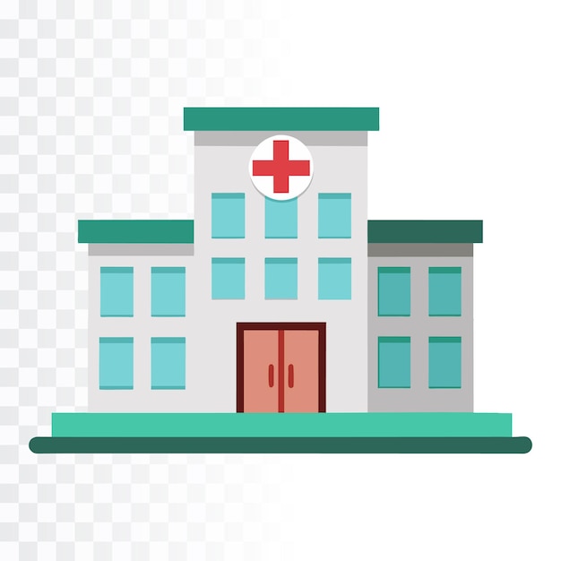 Hospital flat vector illustration on transparent background