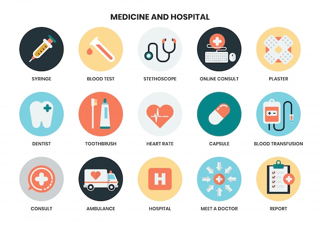 Hospital icon set 