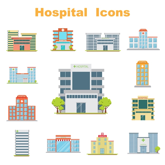 Hospital icons.