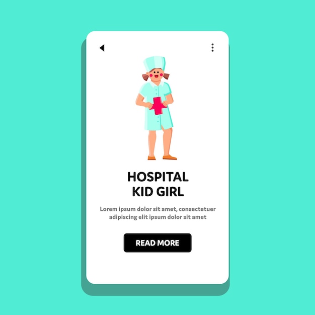 Hospital kid girl vector