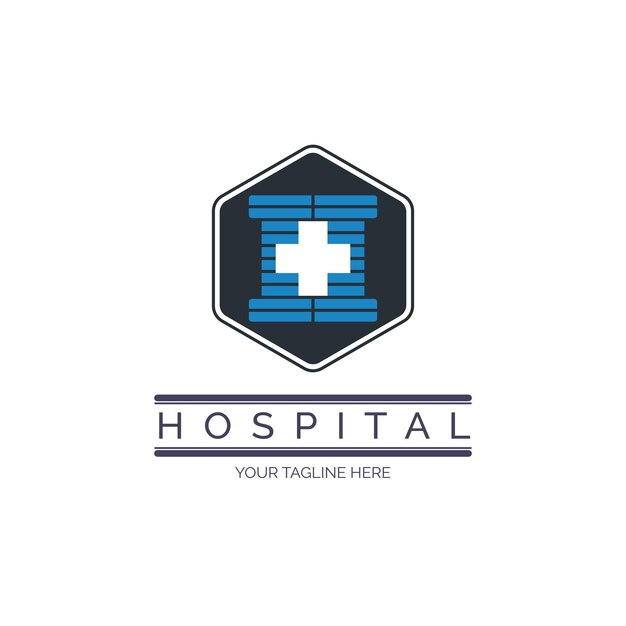 Hospital letter H hexagon medical logo template design for brand or company and other