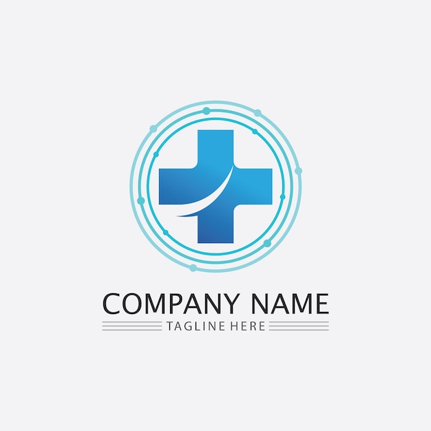 Hospital logo and health care icon symbols template icons app