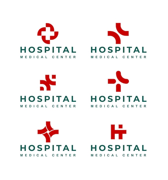 hospital medical center logo sets clinic logo healthcare logo