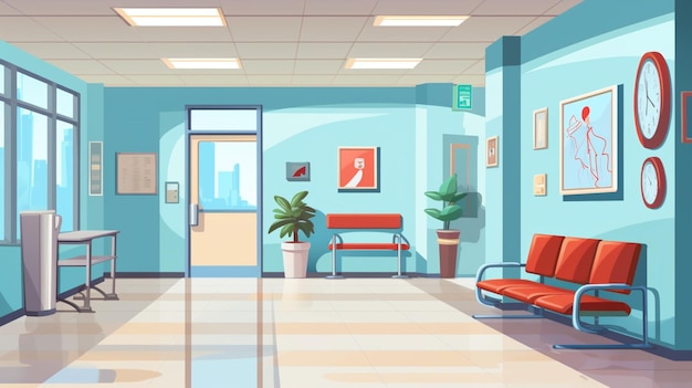 a hospital room with a sign that says hospital