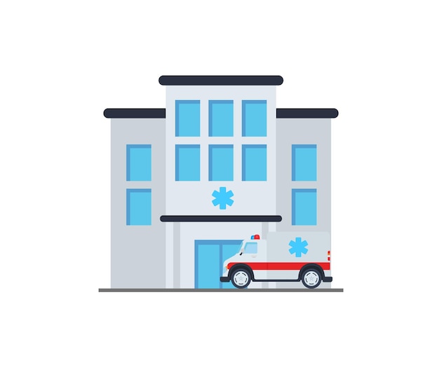 Hospital vector isolated icon. Hospital building emoji illustration. Hospital vector isolated icon