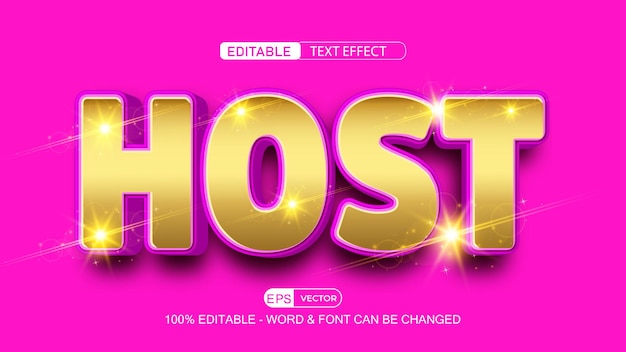 Host Editable Text Effect Vector With Cute Background