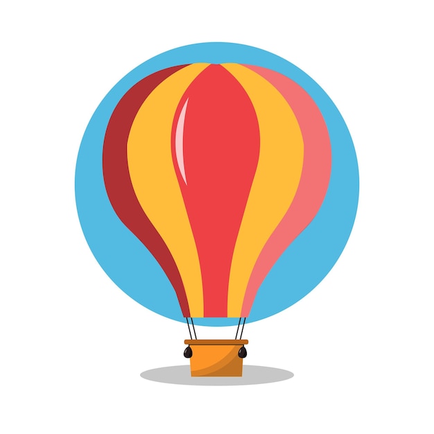 Hot air balloon flat icon isolated illustration