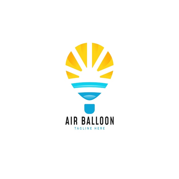 Hot air balloon logo design illustration