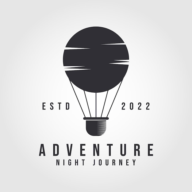 Hot Air balloon moon air balloon creative concept air transportation design logo