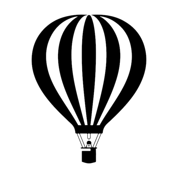 Hot Air Balloon Silhouette clipart on a white background