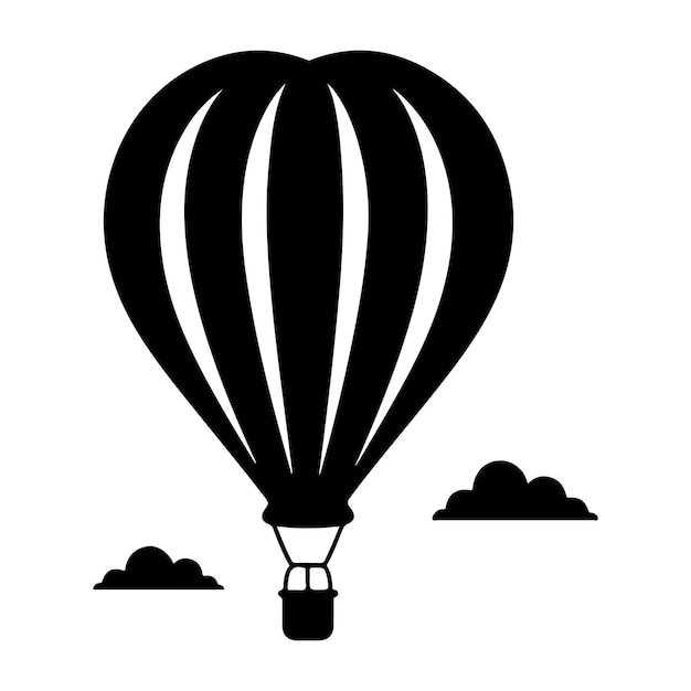 Hot Air Balloon Silhouette clipart on a white background