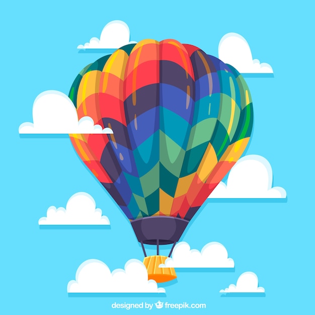 Hot air balloon travel background