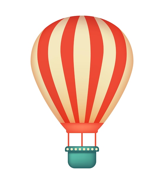 Hot air balloon Vector 3d illustration isolated on white background