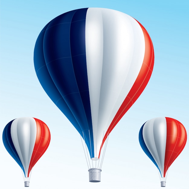 Hot air balloons painted as France flag