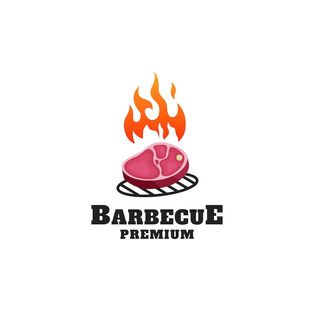 Hot barbecue logo template