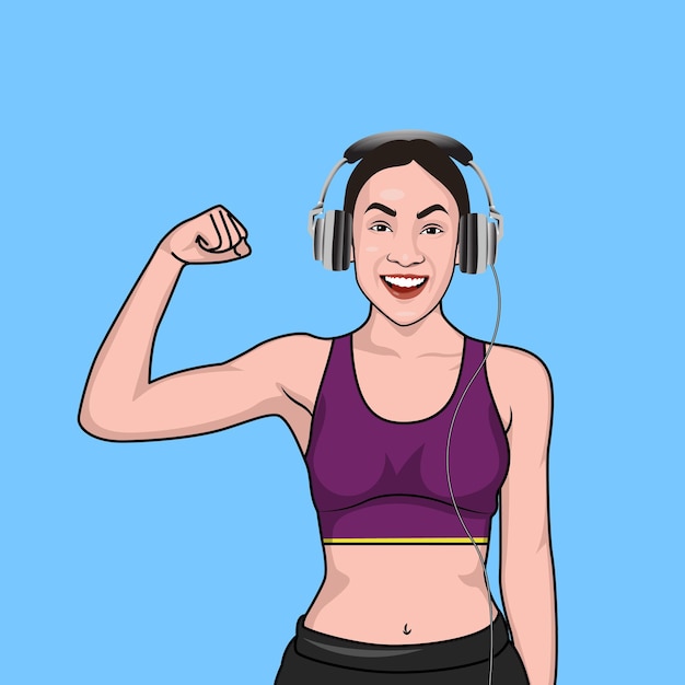 Hot beautiful women doing gym exercise for healthy body fitness vector illustration