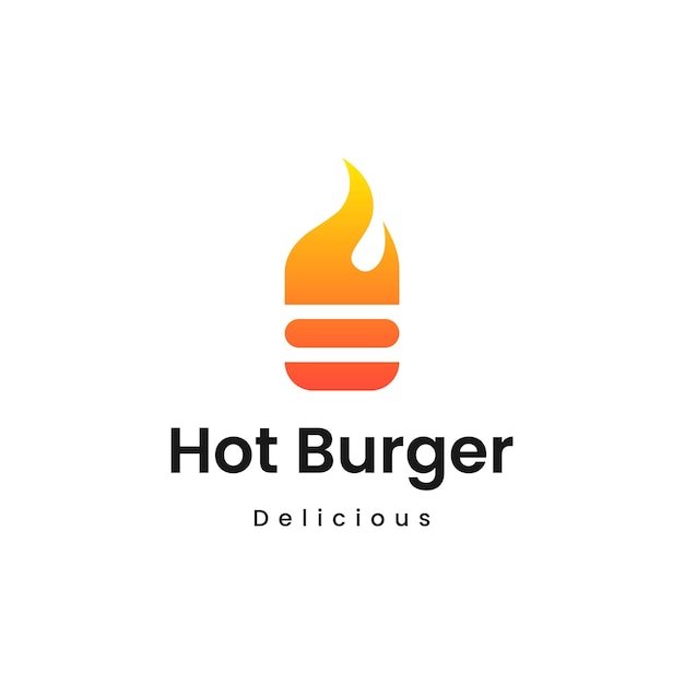 Hot burger logo vector