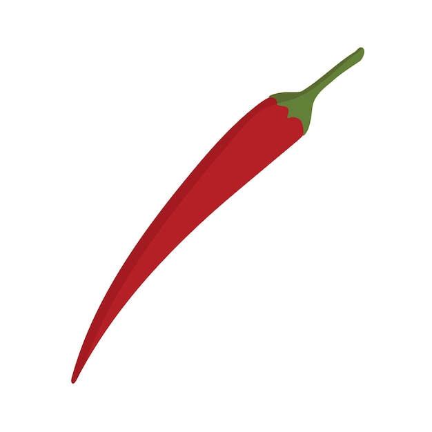 Hot chili pepper one red Icon for spicy food and seasoning