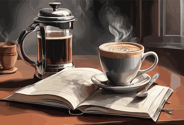 Hot_coffe_with_front_of_laptop_and_book_mog_Pen_ai_generate_illustration