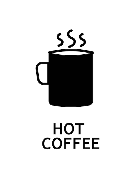 Hot coffee black icon