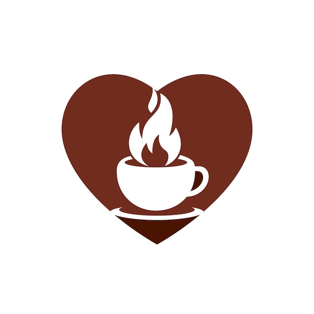 Hot coffee vector logo design template