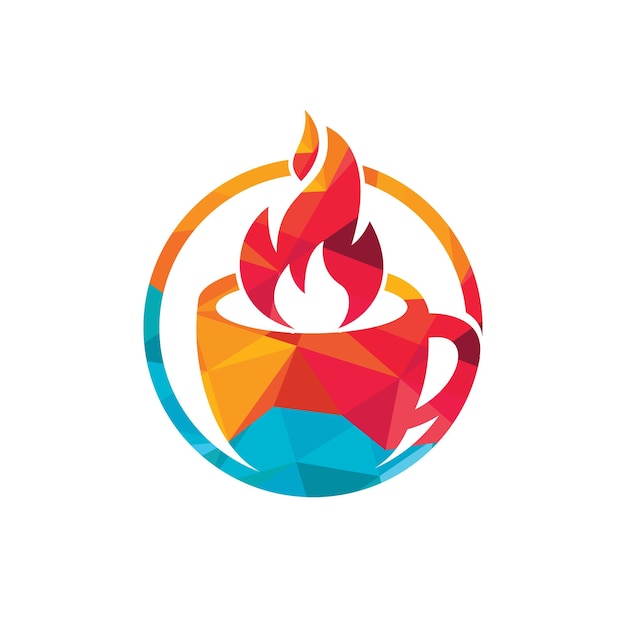 Hot coffee vector logo design template