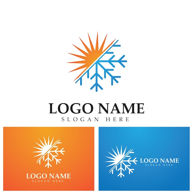 Hot and cold icon graphic design template