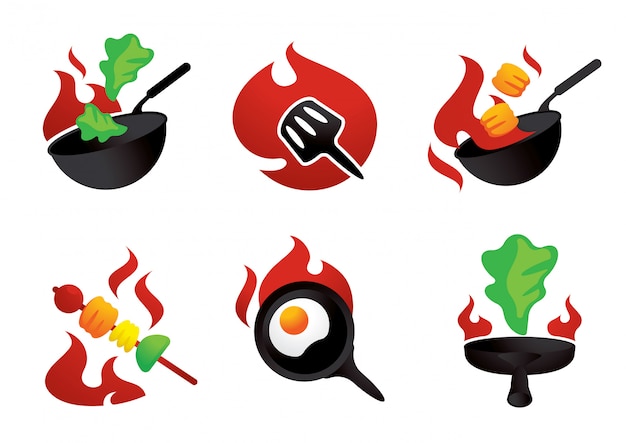 Hot cook on fire illustration graphic element