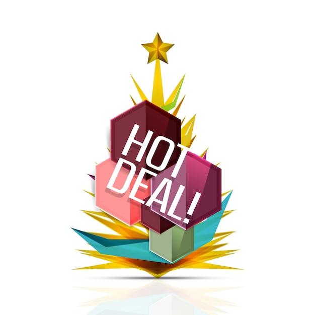 Hot deal sale promotion tags badges for Christmas and New Year