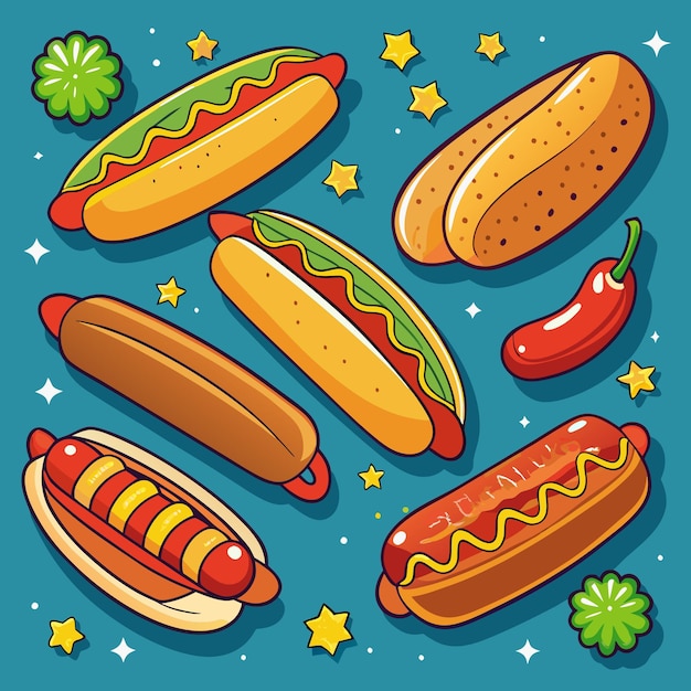 Vector hot dog clip art vector illustration design