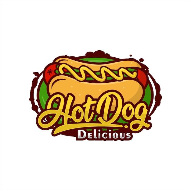 Hot dog delicious design logo