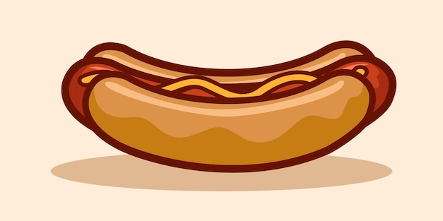 Hot dog delicious fast food illustration