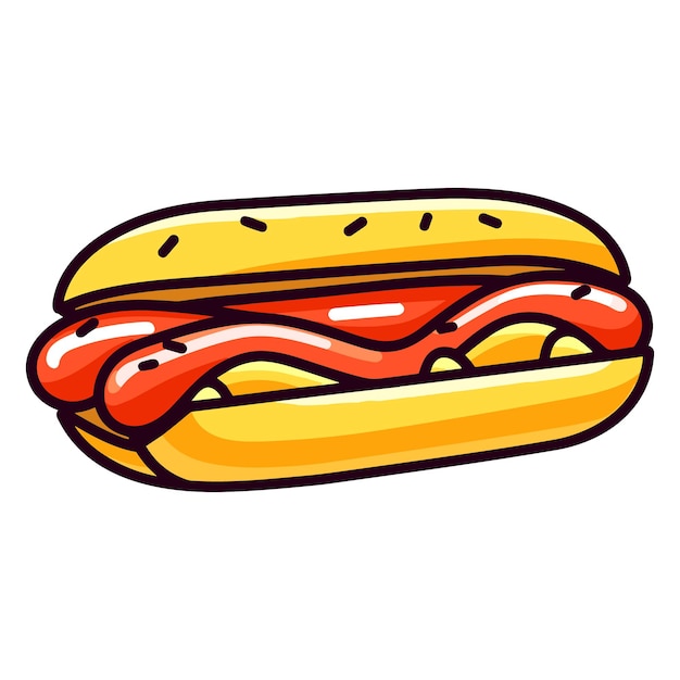 Hot dog Hotdog handdrawn illustration Vector doodle style cartoon illustration