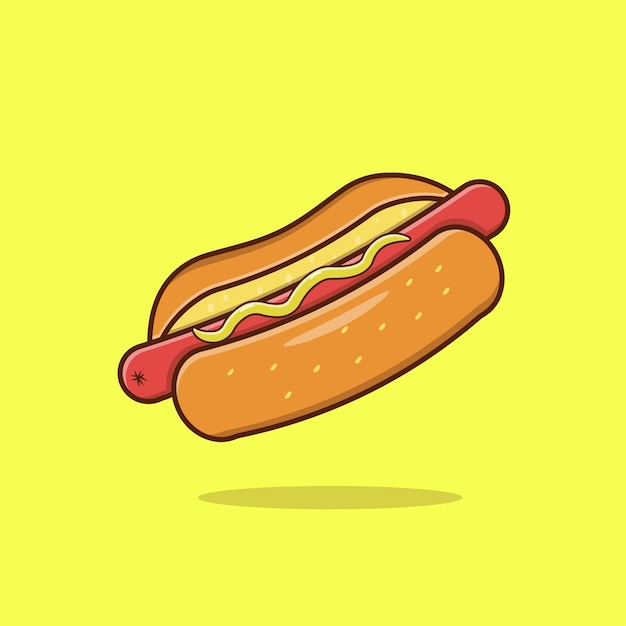 Hot dog illustration Fast food icon for delicious hot dog illustration Hot dog bread vector design