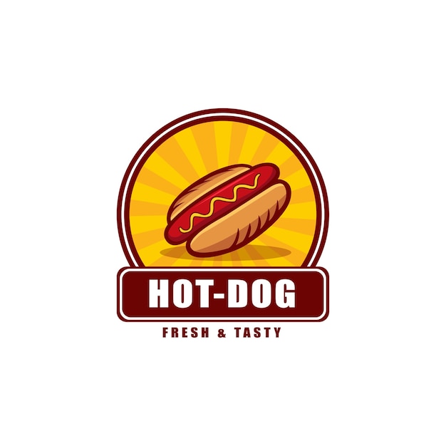 Hot dog logo badge Template