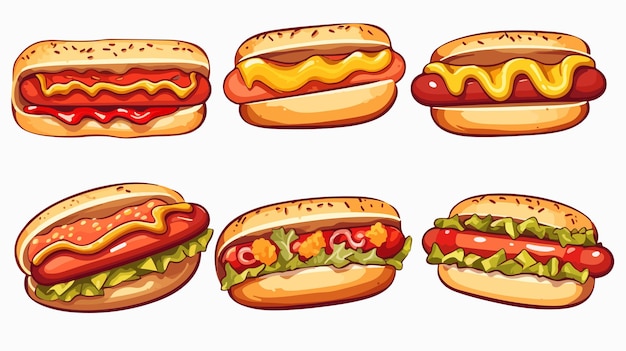 Hot Dog Menu Cartoon Vector Illustration Isolated