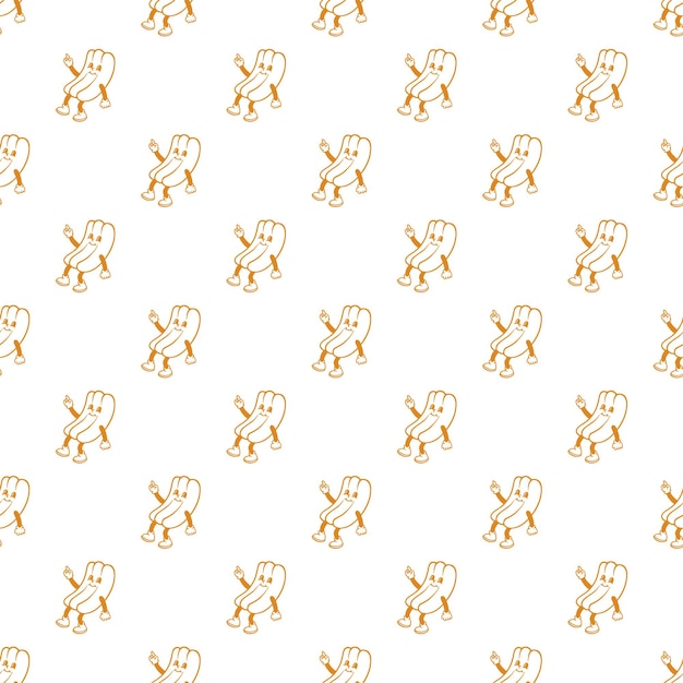 hot dog seamless pattern retro style