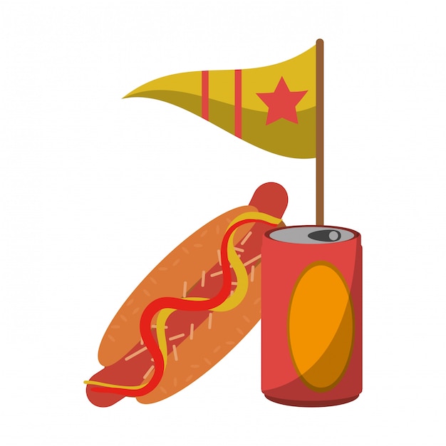 hot dog soda cup with flag