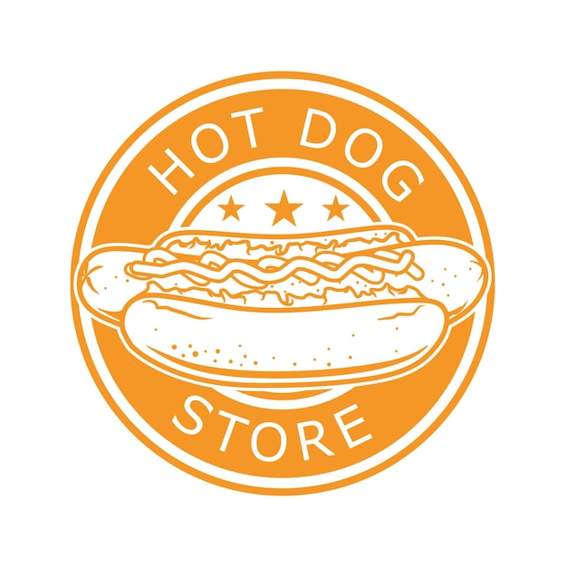 hot dog store logo concept