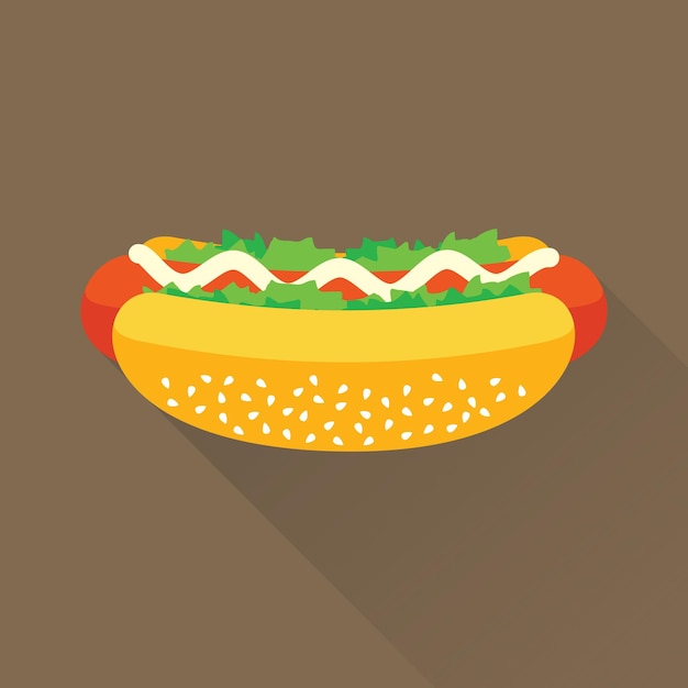 Hot Dog Vector Flat Icon