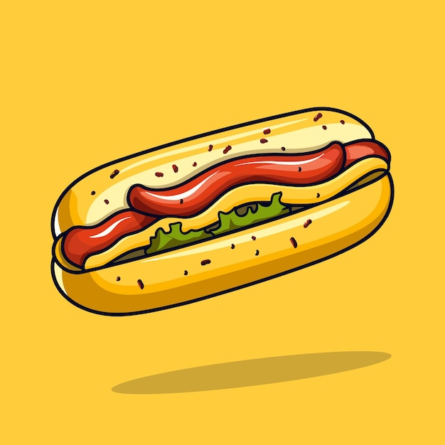 Hot Dog vector icon illustration design fast food hot dog vector