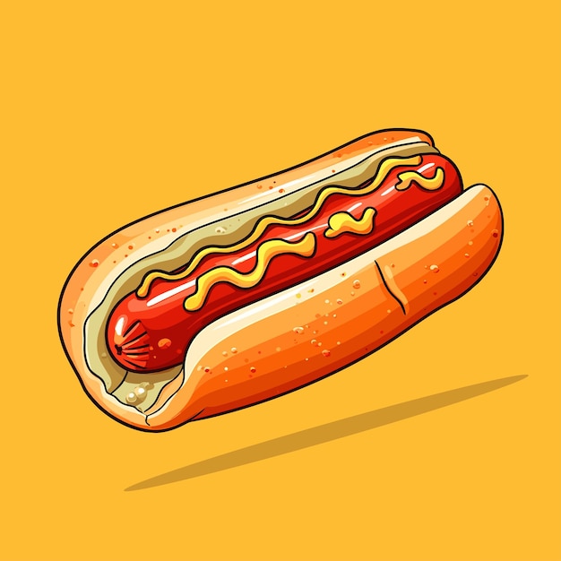 Hot Dog vector icon illustration design fast food hot dog vector