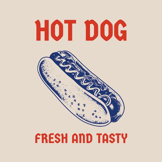 Hot Dog with Stippling style