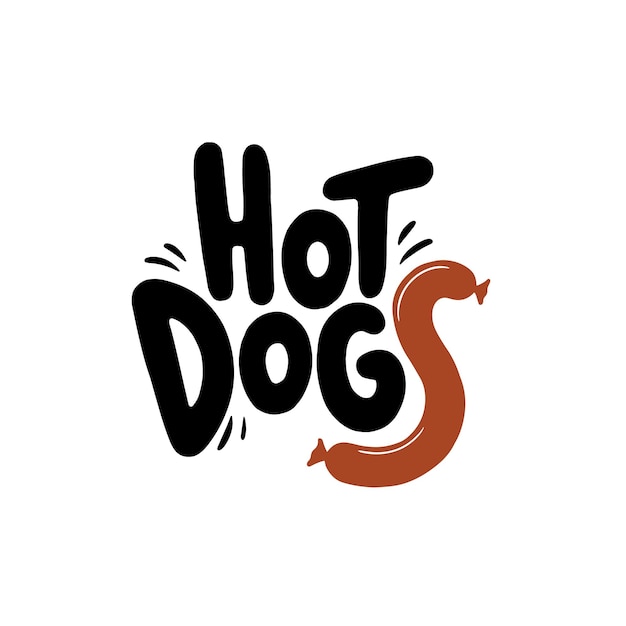 Hot Dogs lettering logo emblem