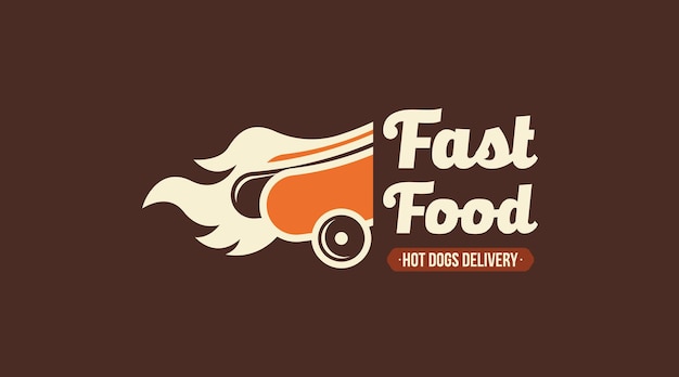 Hot Dogs Logo Concept Vector. Fast Food Logo Template