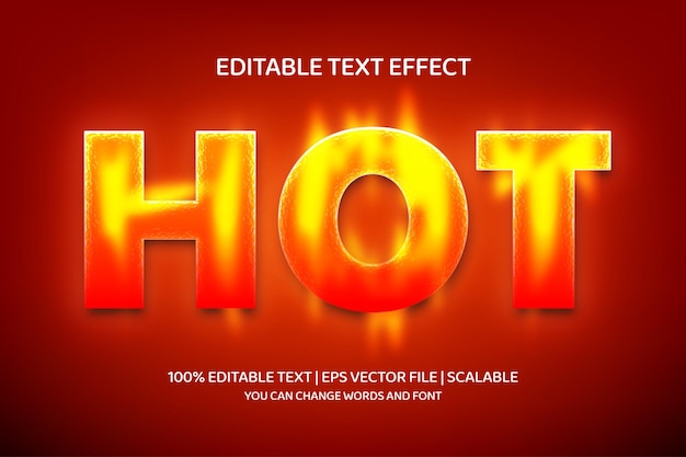 Hot editable text effect