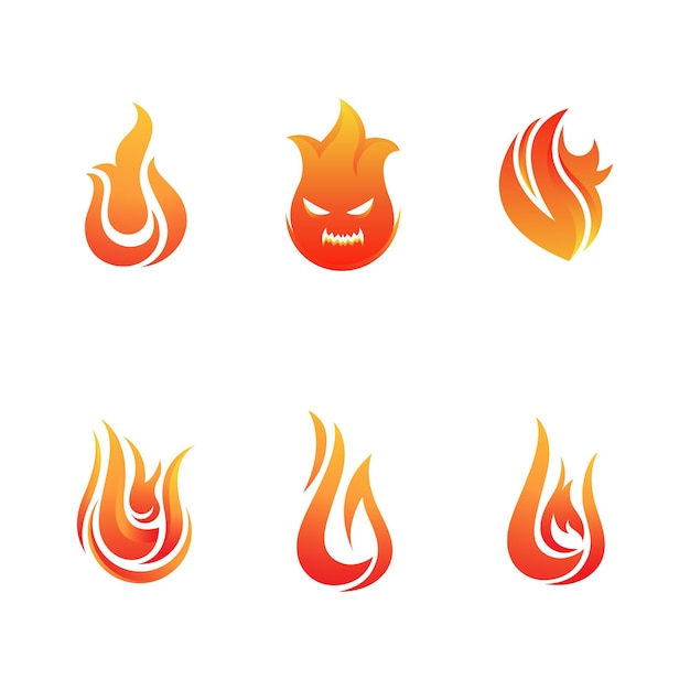 Hot flame fire vector icon illustration design template