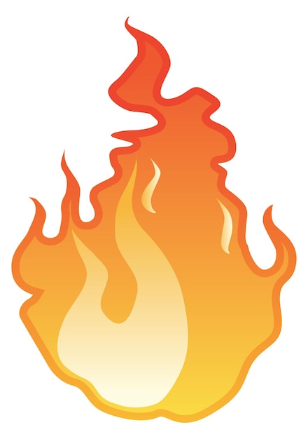 Hot flame symbol Cartoon burning fire icon