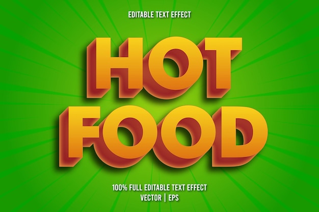 Hot food editable text effect comic style